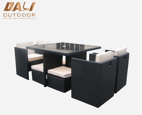 Heißer 5 stücke Polyrattan Kissen Rattan Möbel Stuhl und Tisch Garten Terrasse PE Wicker Rattan Outdoor Tisch Set Esszimmer möbel
