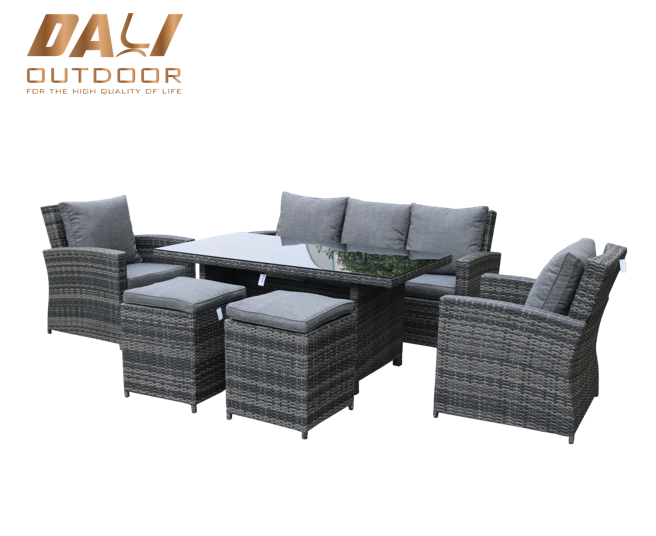 Günstige Outdoor-Korbmöbel, Aluminium-Rattan-Gartensofa